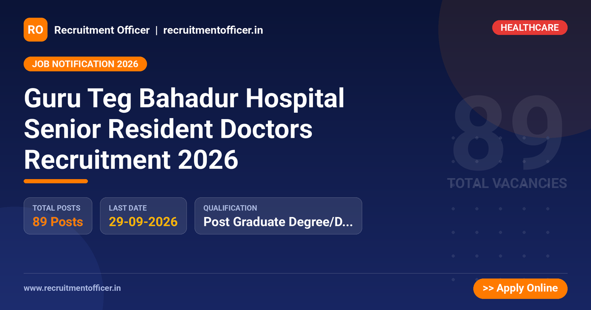 Guru Teg Bahadur Hospital Senior Resident Doctors Recruitment 2026 1 Guru Teg Bahadur Hospital Senior Resident Doctors Recruitment 2026 - NRAI nrai.in