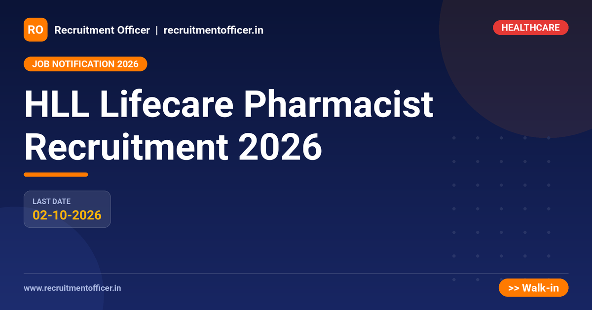 HLL Lifecare Pharmacist Recruitment 2026 - NRAI nrai.in