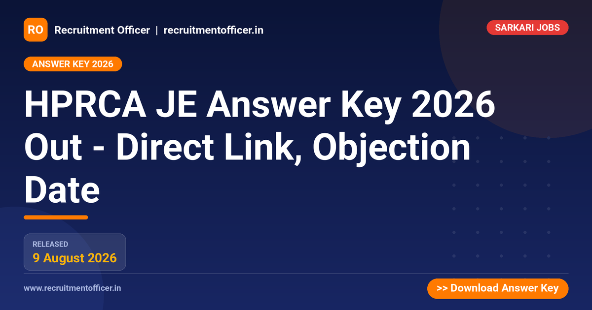 HPRCA JE Answer Key 2026 Out - Direct Link, Objection Date 1 HPRCA JE Answer Key 2026 Out - Direct Link, Objection Date - NRAI nrai.in
