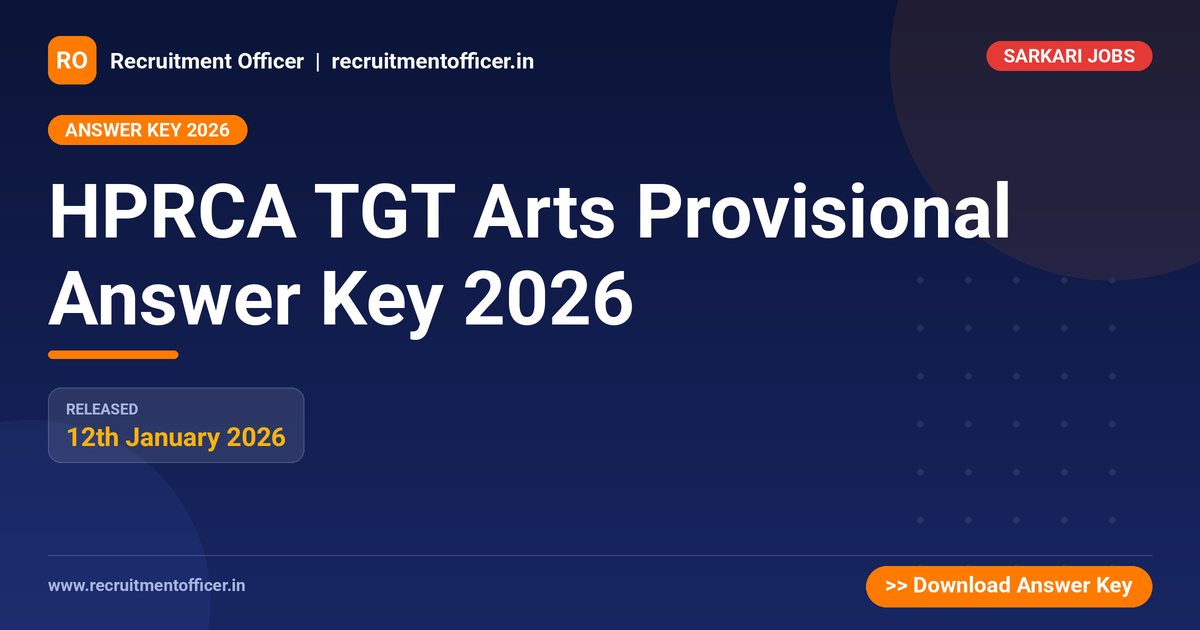 HPRCA TGT Arts Provisional Answer Key 2026 - NRAI nrai.in
