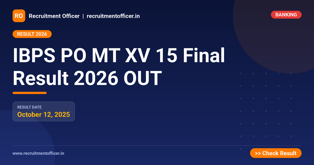 IBPS PO MT XV 15 Final Result 2026 OUT 1 IBPS PO MT XV 15 Final Result 2026 OUT - NRAI nrai.in