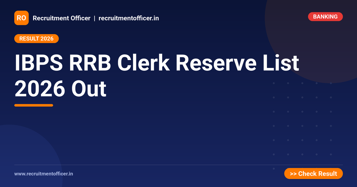 IBPS RRB Clerk Reserve List 2026 Out - NRAI nrai.in