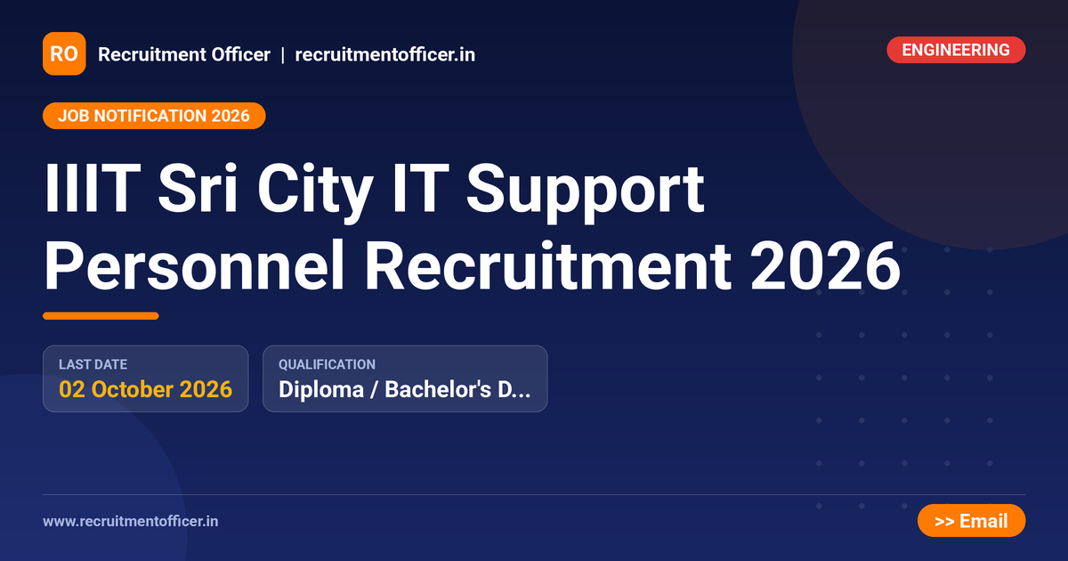IIIT Sri City IT Support Personnel Recruitment 2026 1 IIIT Sri City IT Support Personnel Recruitment 2026 - NRAI nrai.in