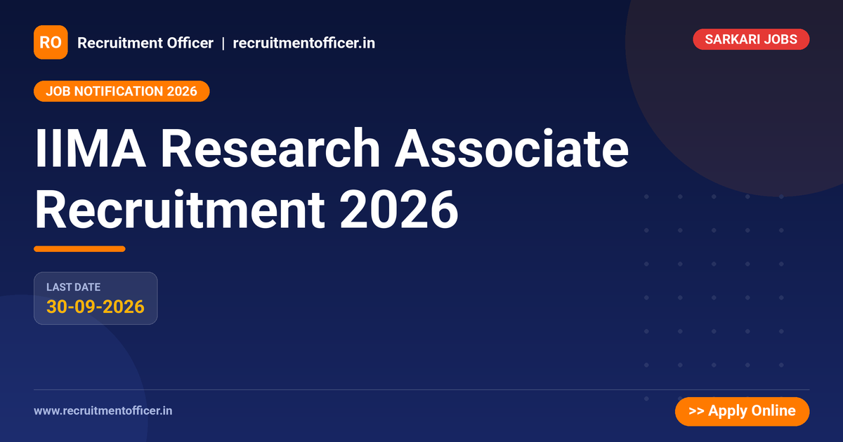 IIMA Research Associate Recruitment 2026 - NRAI nrai.in
