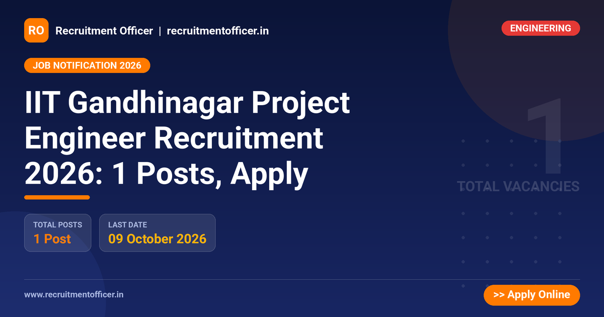IIT Gandhinagar Project Engineer Recruitment 2026: 1 Posts, Apply - NRAI nrai.in