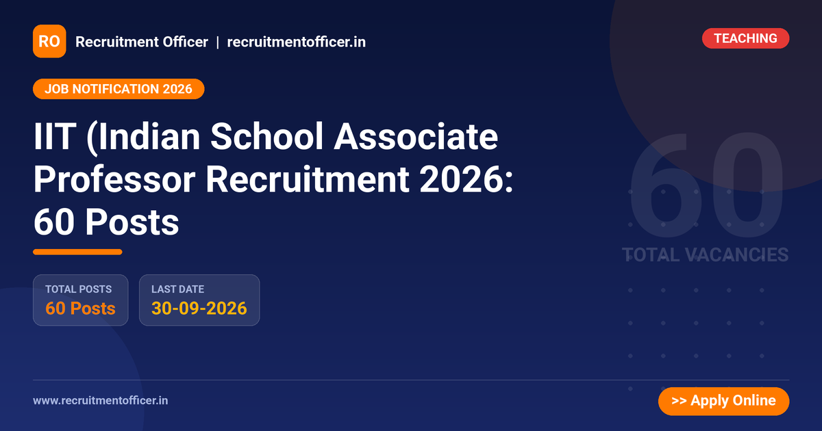 IIT (Indian School Associate Professor Recruitment 2026: 60 Posts 1 IIT (Indian School Associate Professor Recruitment 2026: 60 Posts - NRAI nrai.in