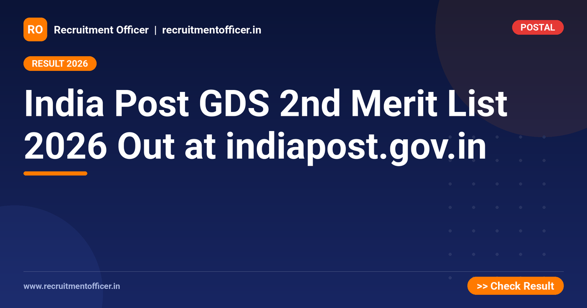 India Post GDS 2nd Merit List 2026 Out at indiapost.gov.in - NRAI nrai.in