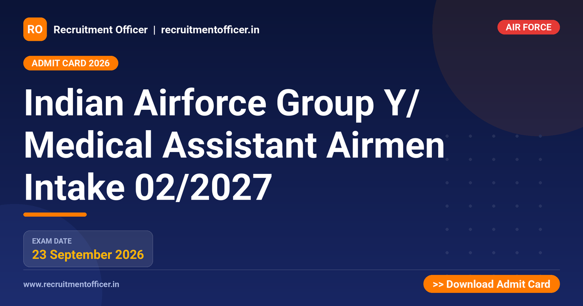 Indian Airforce Group Y/ Medical Assistant Airmen Intake 02/2027 1 Indian Airforce Group Y/ Medical Assistant Airmen Intake 02/2027 - NRAI nrai.in