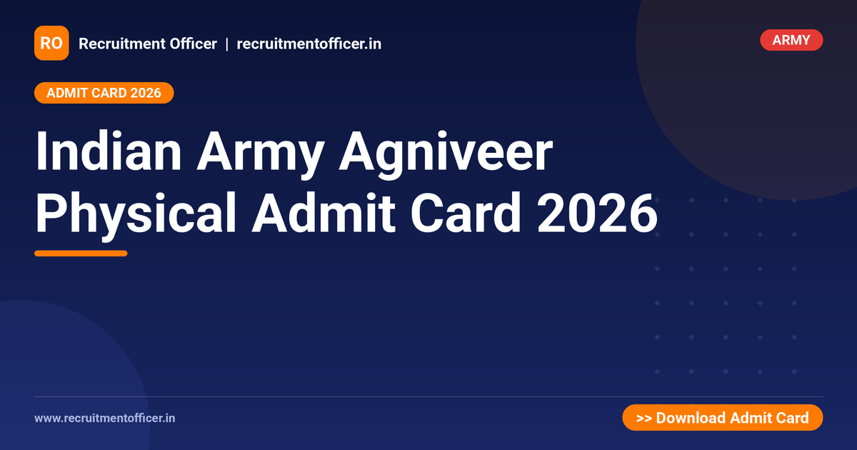 Indian Army Agniveer Physical Admit Card 2026 - NRAI nrai.in