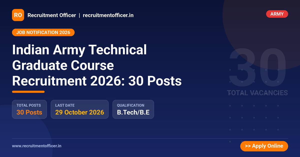 Indian Army Technical Graduate Course Recruitment 2026: 30 Posts 1 Indian Army Technical Graduate Course Recruitment 2026: 30 Posts - NRAI nrai.in
