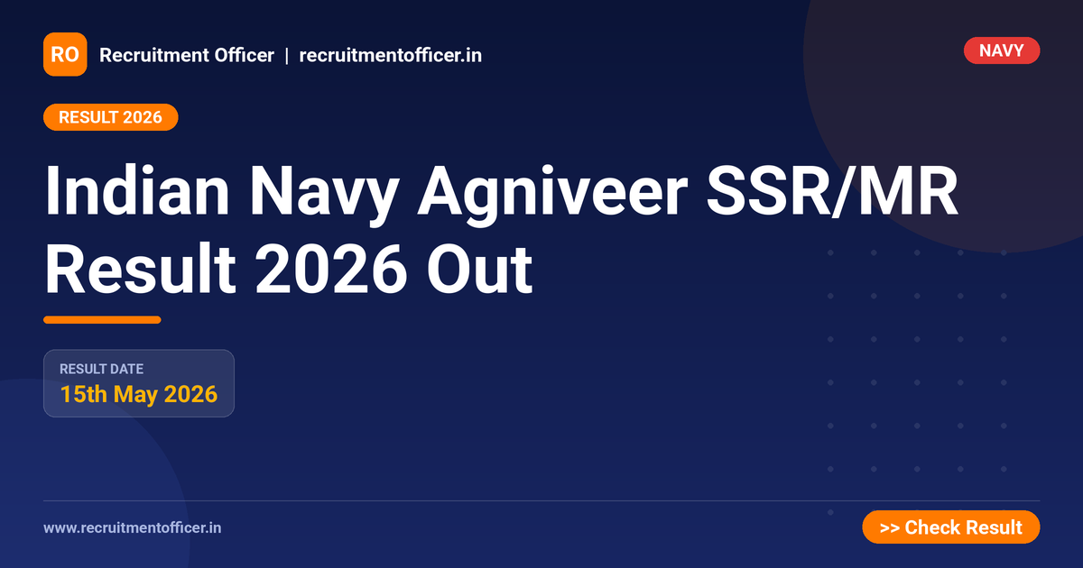 Indian Navy Agniveer SSR/MR Result 2026 Out - NRAI nrai.in