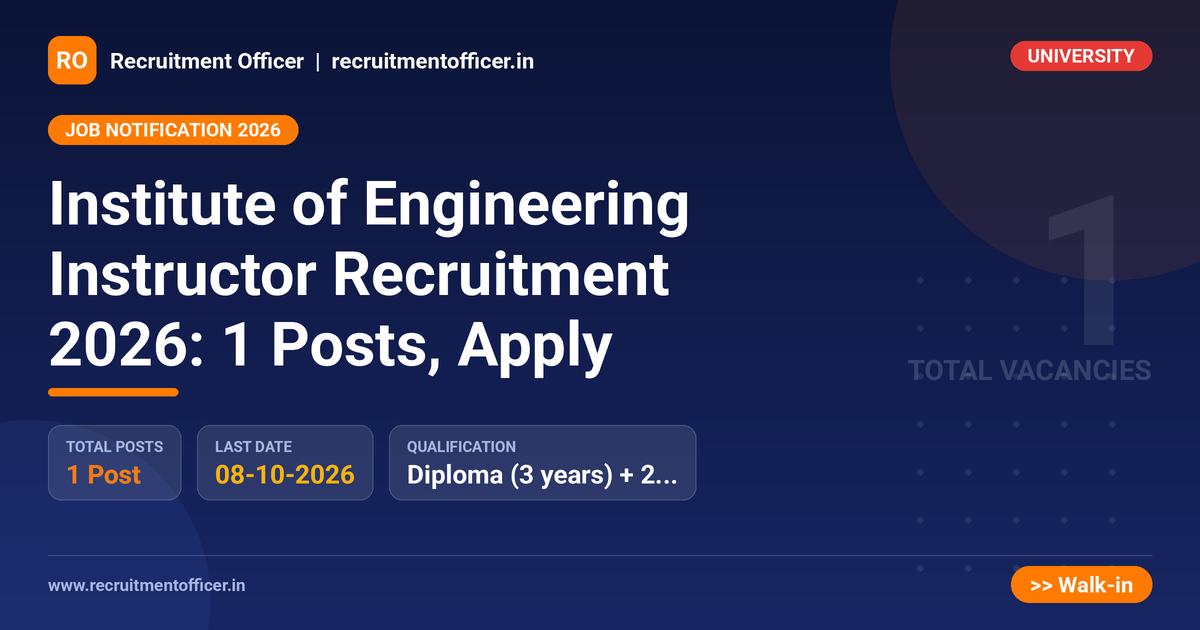 Institute of Engineering Instructor Recruitment 2026: 1 Posts, Apply 1 Institute of Engineering Instructor Recruitment 2026: 1 Posts, Apply - NRAI nrai.in