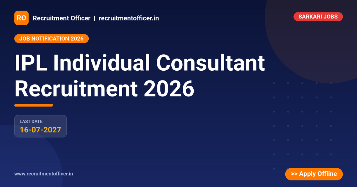 IPL Individual Consultant Recruitment 2026 1 IPL Individual Consultant Recruitment 2026 - NRAI nrai.in