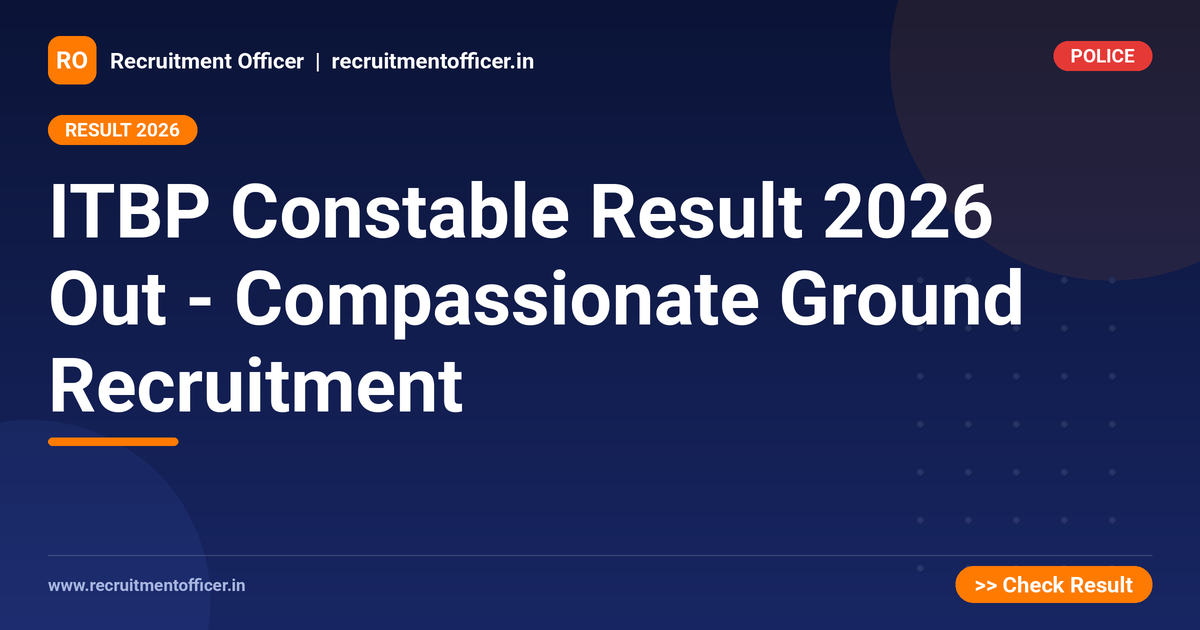 ITBP Constable Result 2026 Out - Compassionate Ground Recruitment 1 ITBP Constable Result 2026 Out - Compassionate Ground Recruitment - NRAI nrai.in