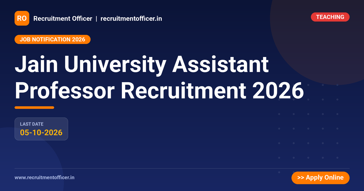 Jain University Assistant Professor Recruitment 2026 1 Jain University Assistant Professor Recruitment 2026 - NRAI nrai.in