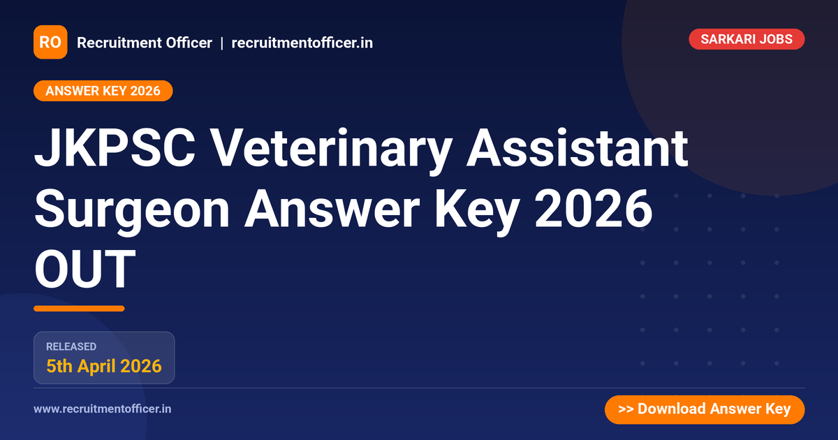 JKPSC Veterinary Assistant Surgeon Answer Key 2026 OUT 1 JKPSC Veterinary Assistant Surgeon Answer Key 2026 OUT - NRAI nrai.in
