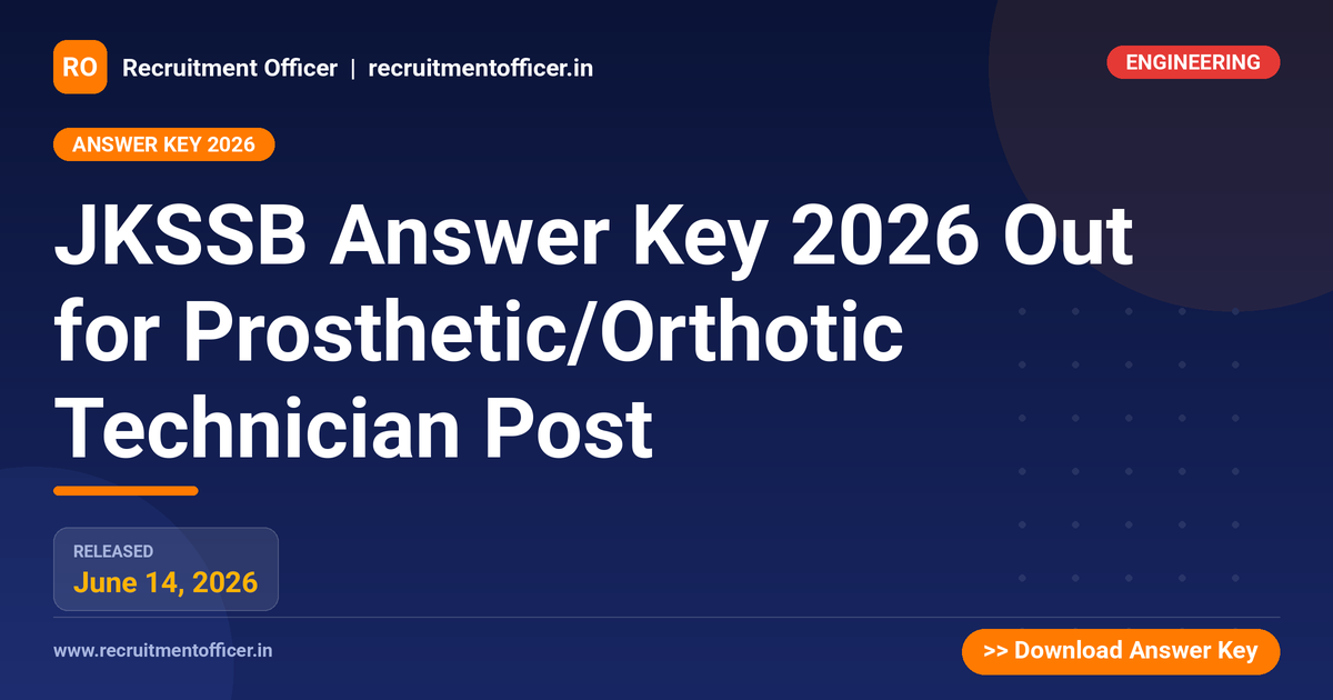 JKSSB Answer Key 2026 Out for Prosthetic/Orthotic Technician Post 1 JKSSB Answer Key 2026 Out for Prosthetic/Orthotic Technician Post - NRAI nrai.in