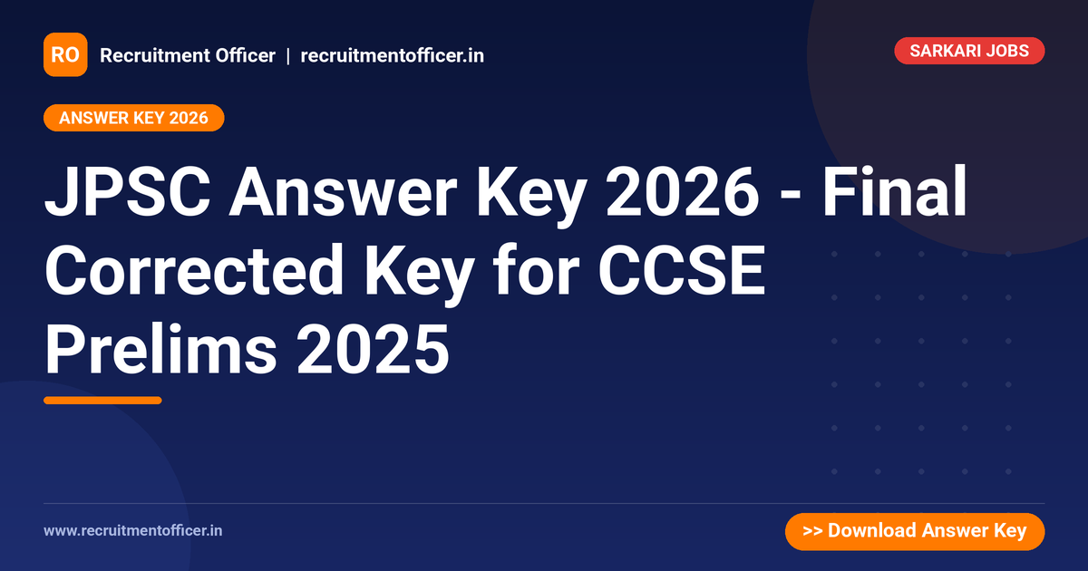 JPSC Answer Key 2026 - Final Corrected Key for CCSE Prelims 2025 1 JPSC Answer Key 2026 - Final Corrected Key for CCSE Prelims 2025 - NRAI nrai.in