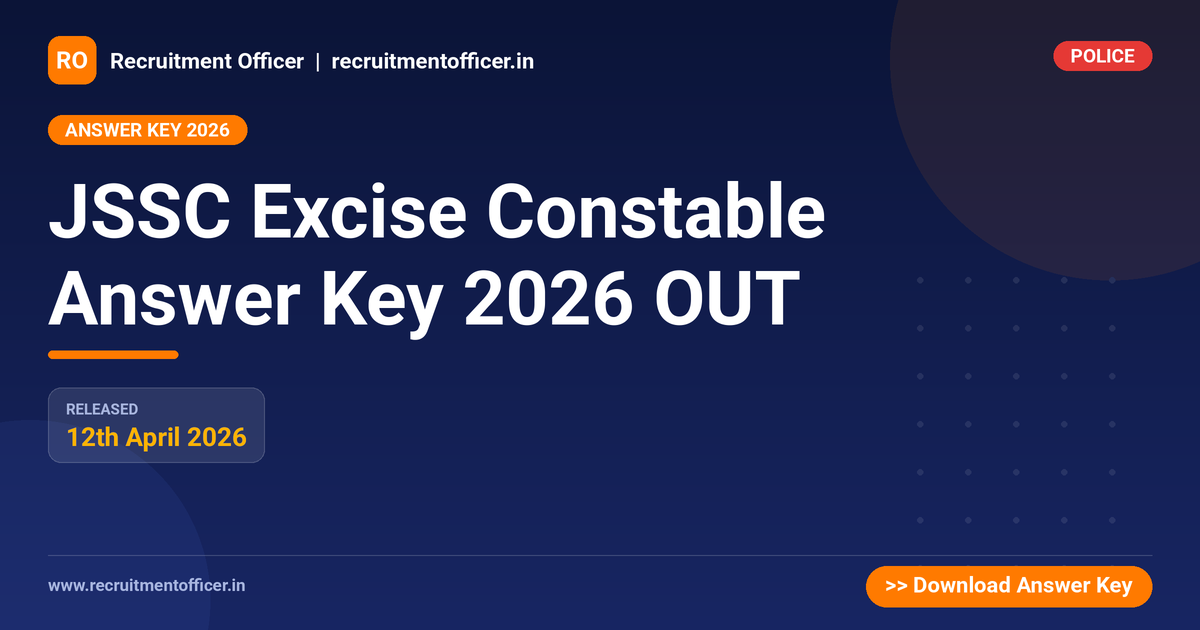 JSSC Excise Constable Answer Key 2026 OUT 1 JSSC Excise Constable Answer Key 2026 OUT - NRAI nrai.in
