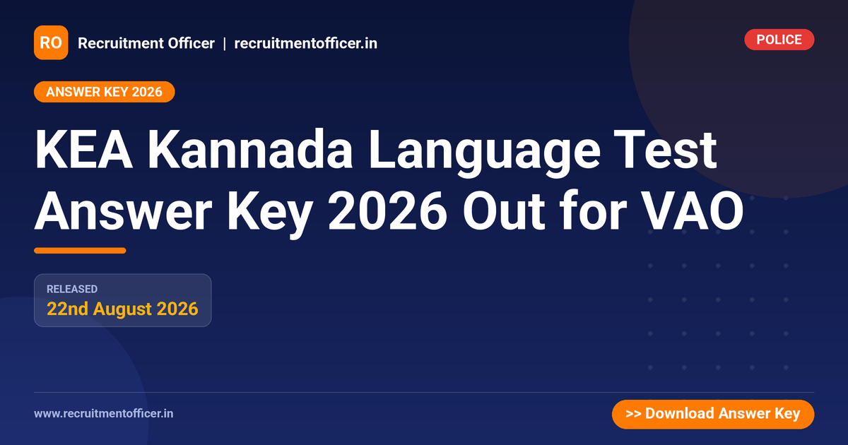 KEA Kannada Language Test Answer Key 2026 Out for VAO 1 KEA Kannada Language Test Answer Key 2026 Out for VAO - NRAI nrai.in