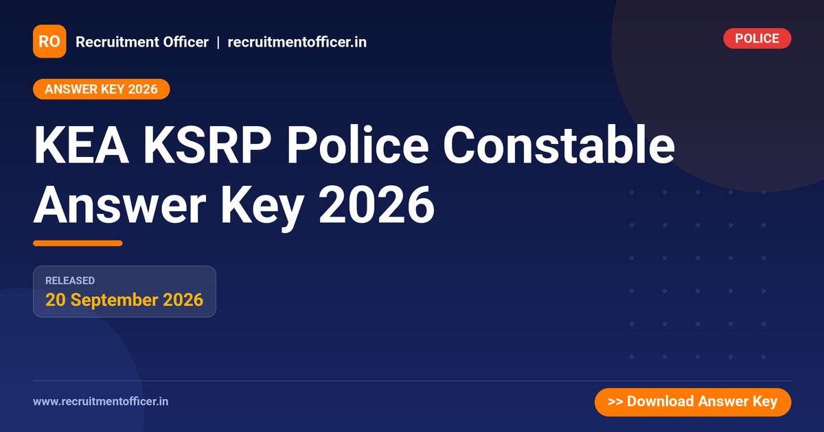 KEA KSRP Police Constable Answer Key 2026 - NRAI nrai.in