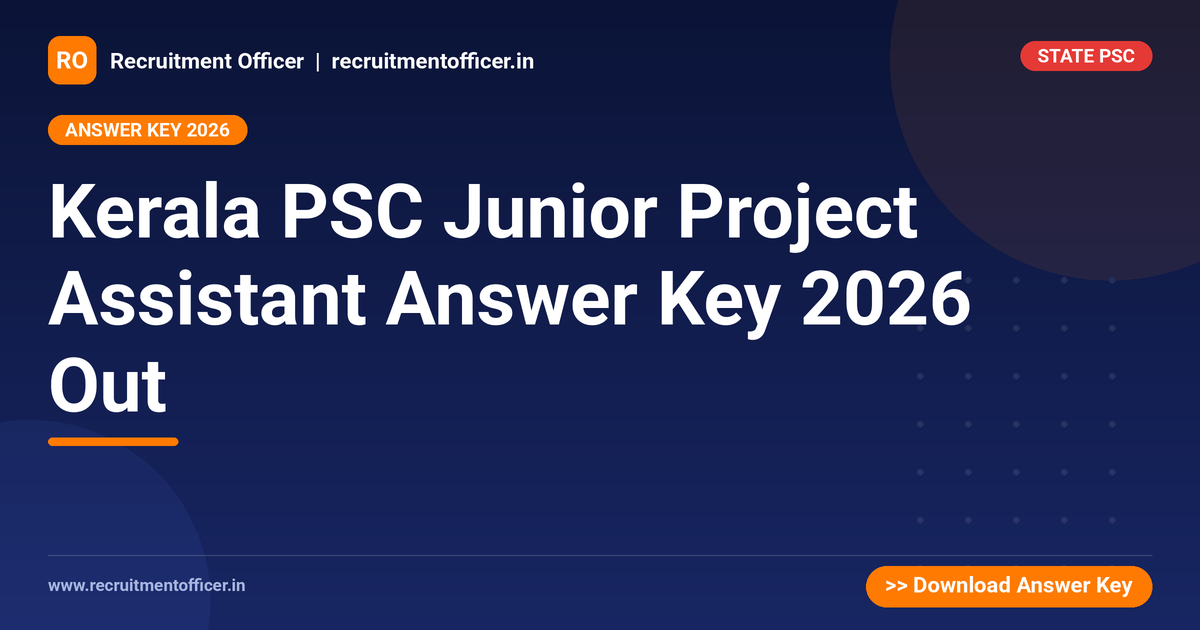 Kerala PSC Junior Project Assistant Answer Key 2026 Out - NRAI nrai.in