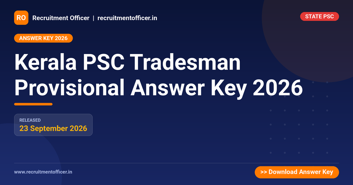 Kerala PSC Tradesman Provisional Answer Key 2026 1 Kerala PSC Tradesman Provisional Answer Key 2026 - NRAI nrai.in