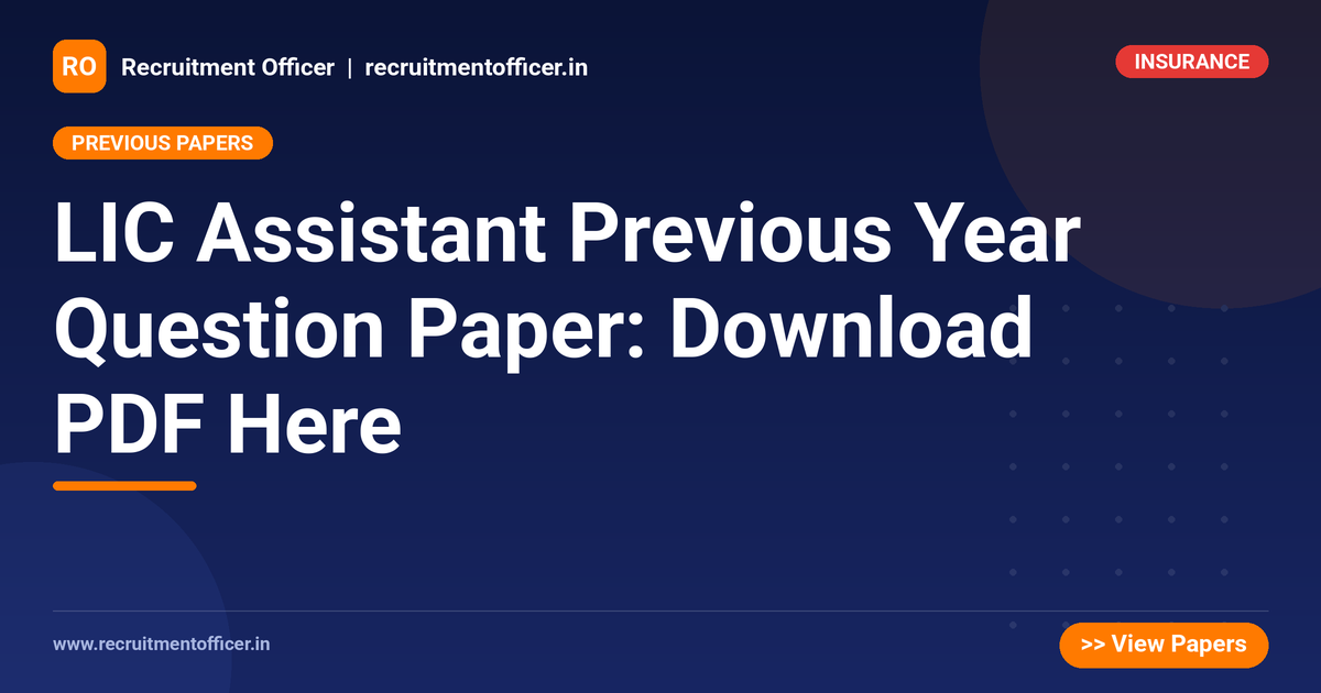 LIC Assistant Previous Year Question Paper: Download PDF Here 1 LIC Assistant Previous Year Question Paper: Download PDF Here - NRAI nrai.in