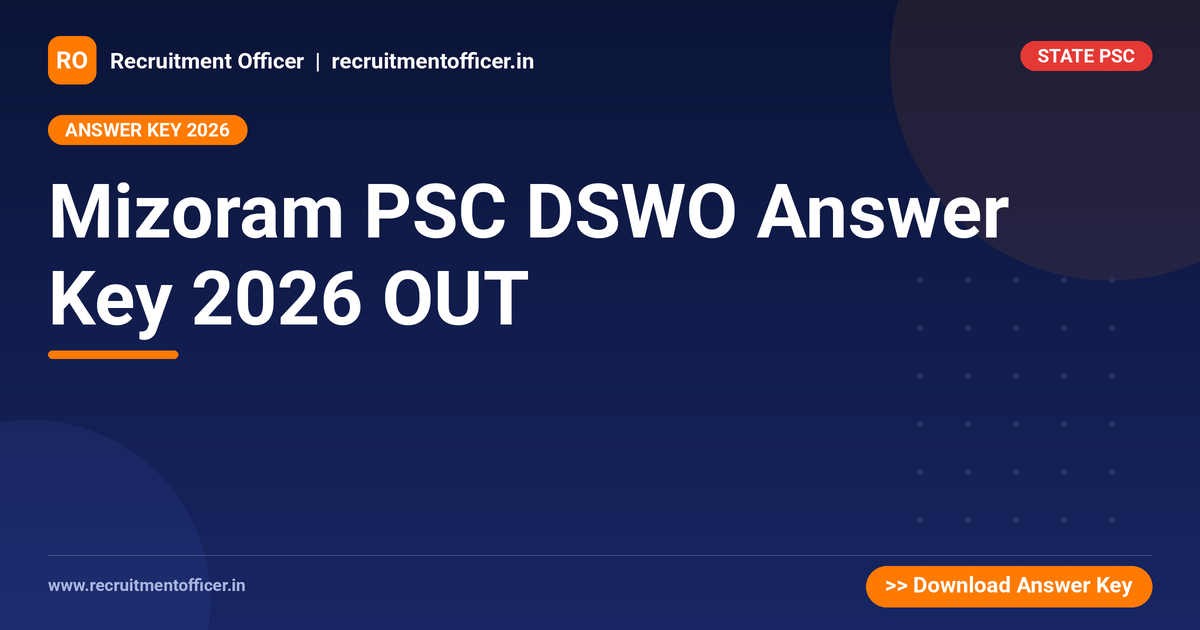 Mizoram PSC DSWO Answer Key 2026 OUT - NRAI nrai.in