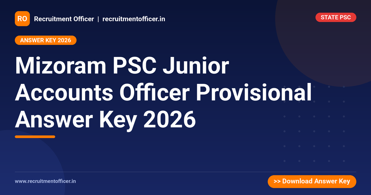 Mizoram PSC Junior Accounts Officer Provisional Answer Key 2026 1 Mizoram PSC Junior Accounts Officer Provisional Answer Key 2026 - NRAI nrai.in