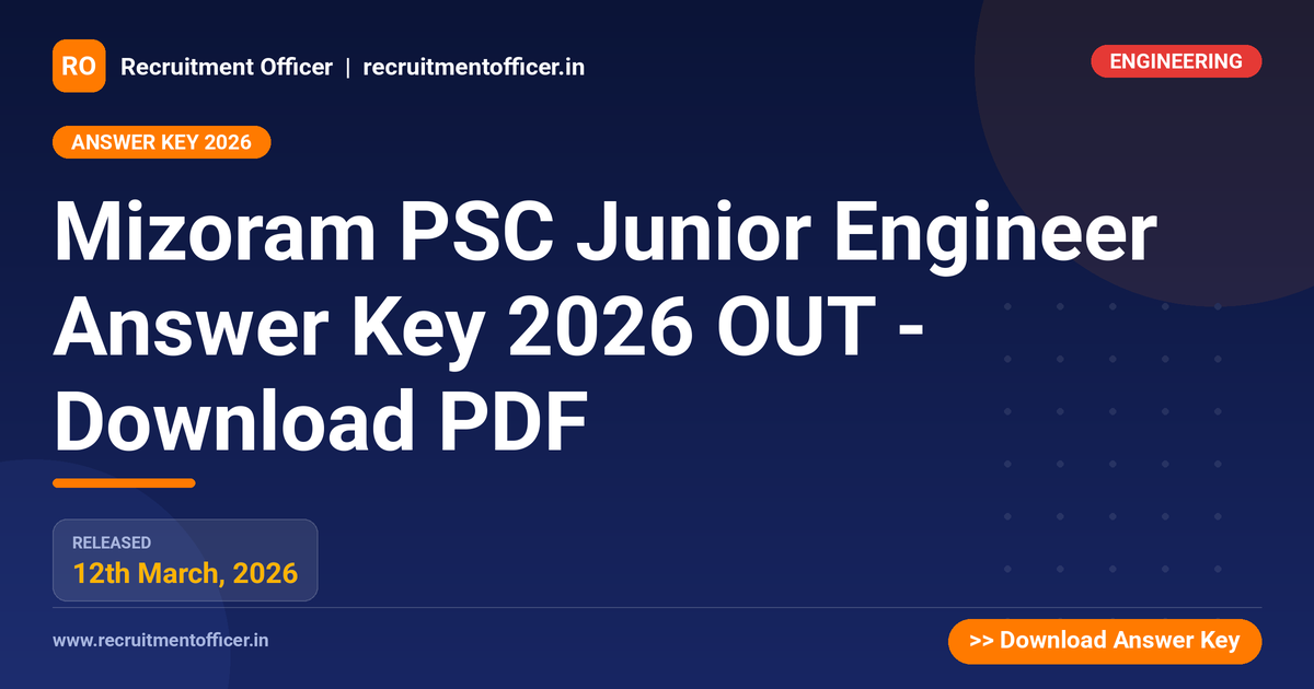 Mizoram PSC Junior Engineer Answer Key 2026 OUT - Download PDF 1 Mizoram PSC Junior Engineer Answer Key 2026 OUT - Download PDF - NRAI nrai.in