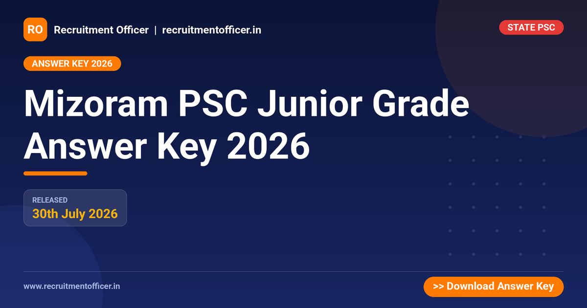 Mizoram PSC Junior Grade Answer Key 2026 1 Mizoram PSC Junior Grade Answer Key 2026 - NRAI nrai.in