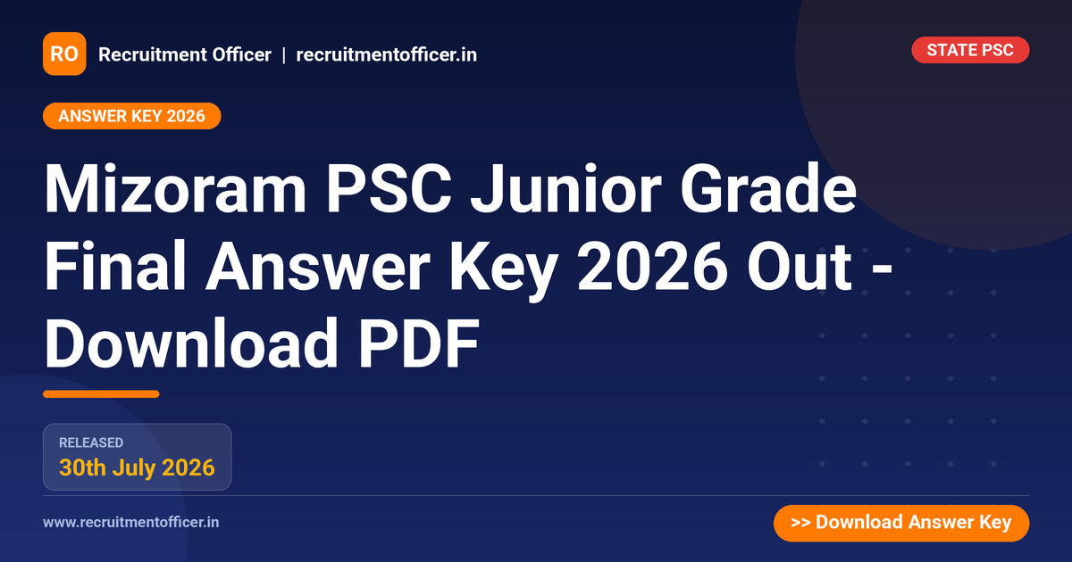 Mizoram PSC Junior Grade Final Answer Key 2026 Out - Download PDF 1 Mizoram PSC Junior Grade Final Answer Key 2026 Out - Download PDF - NRAI nrai.in