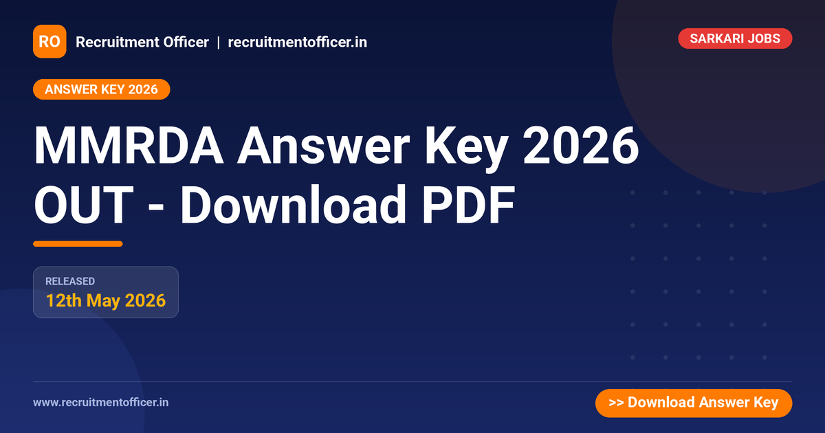 MMRDA Answer Key 2026 OUT - Download PDF 1 MMRDA Answer Key 2026 OUT - Download PDF - NRAI nrai.in
