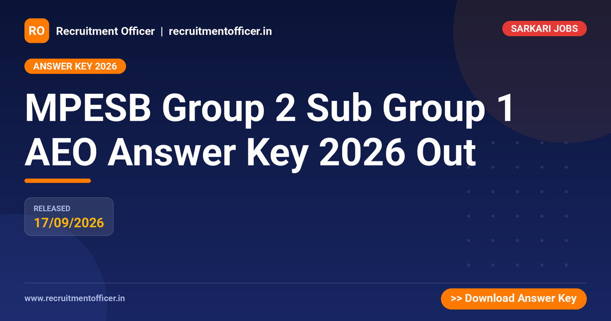 MPESB Group 2 Sub Group 1 AEO Answer Key 2026 Out 1 MPESB Group 2 Sub Group 1 AEO Answer Key 2026 Out - NRAI nrai.in