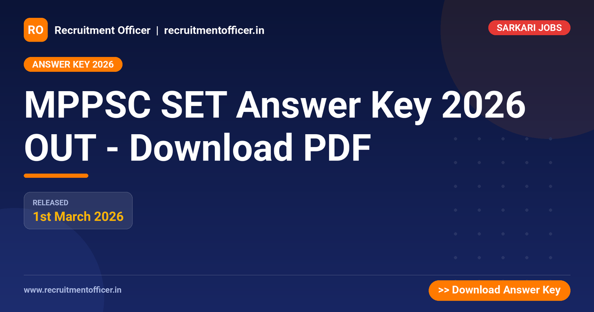 MPPSC SET Answer Key 2026 OUT - Download PDF 1 MPPSC SET Answer Key 2026 OUT - Download PDF - NRAI nrai.in