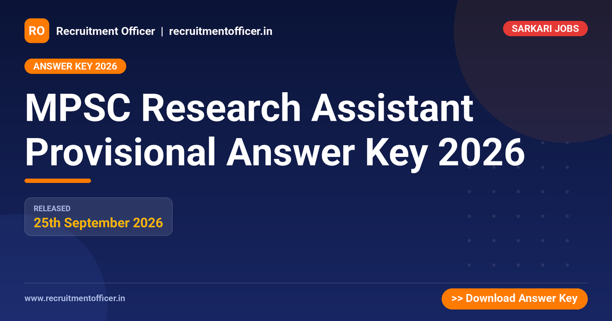 MPSC Research Assistant Provisional Answer Key 2026 1 MPSC Research Assistant Provisional Answer Key 2026 - NRAI nrai.in