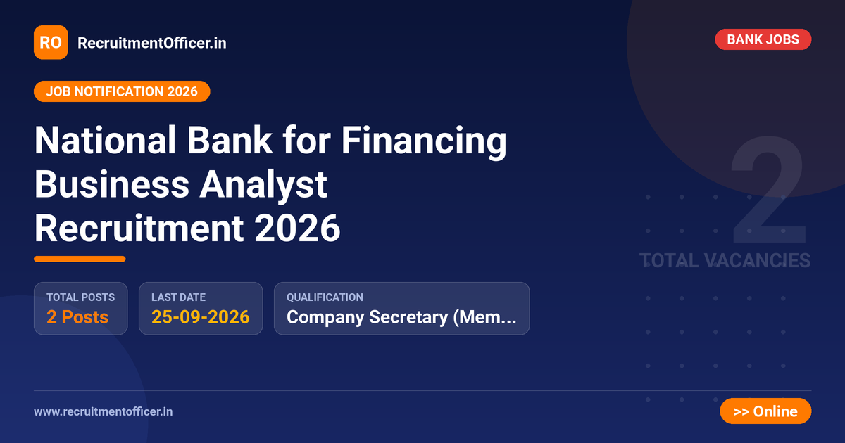 National Bank for Financing Business Analyst Recruitment 2026 - RecruitmentOfficer.in
