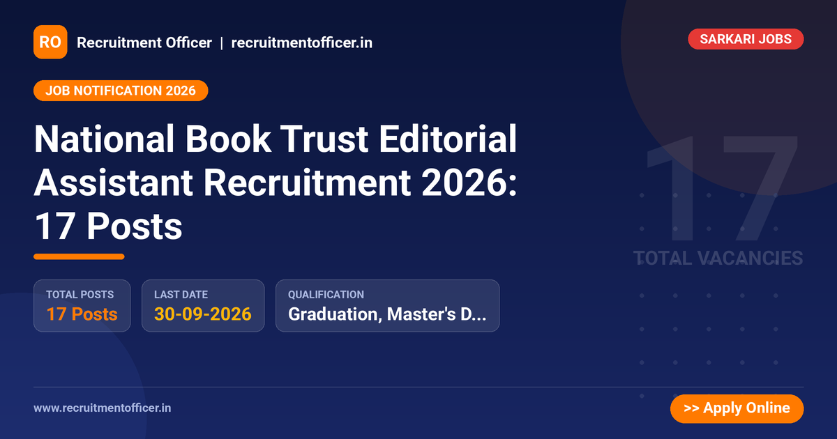National Book Trust Editorial Assistant Recruitment 2026: 17 Posts 1 National Book Trust Editorial Assistant Recruitment 2026: 17 Posts - NRAI nrai.in