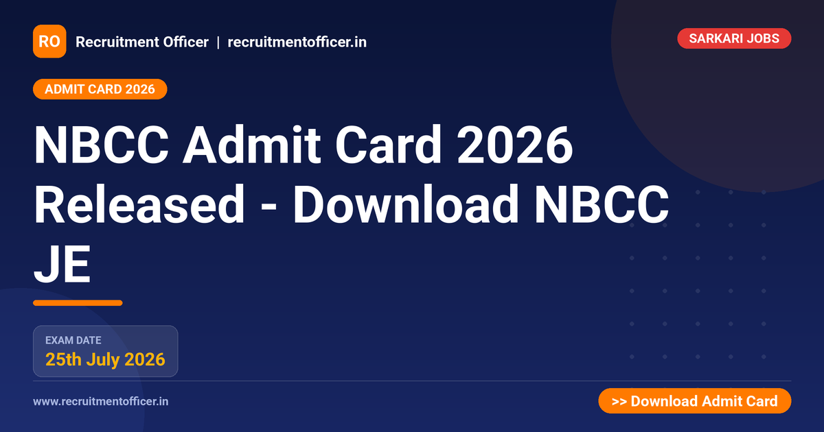 NBCC Admit Card 2026 Released - Download NBCC JE 1 NBCC Admit Card 2026 Released - Download NBCC JE - NRAI nrai.in
