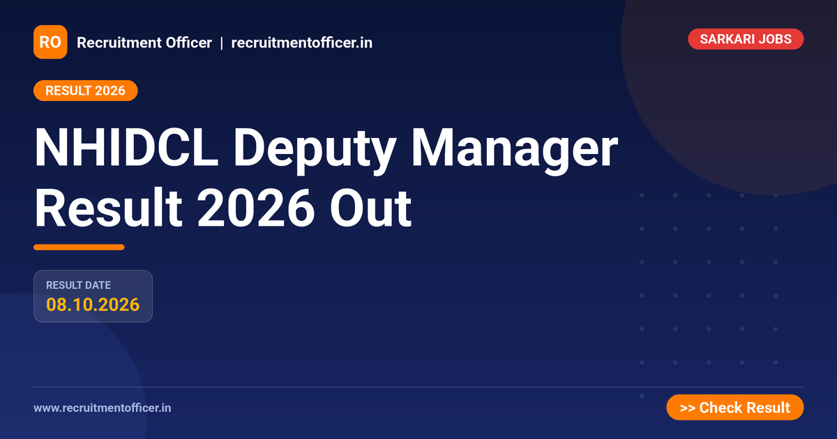 NHIDCL Deputy Manager Result 2026 Out 1 NHIDCL Deputy Manager Result 2026 Out - NRAI nrai.in