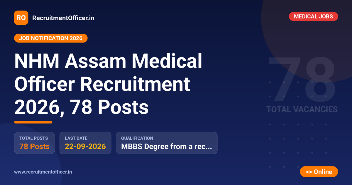 NHM Assam Medical Officer Recruitment 2026, 78 Posts 1 NHM Assam Medical Officer Recruitment 2026, 78 Posts - RecruitmentOfficer.in
