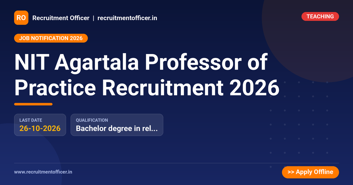 NIT Agartala Professor of Practice Recruitment 2026 1 NIT Agartala Professor of Practice Recruitment 2026 - NRAI nrai.in