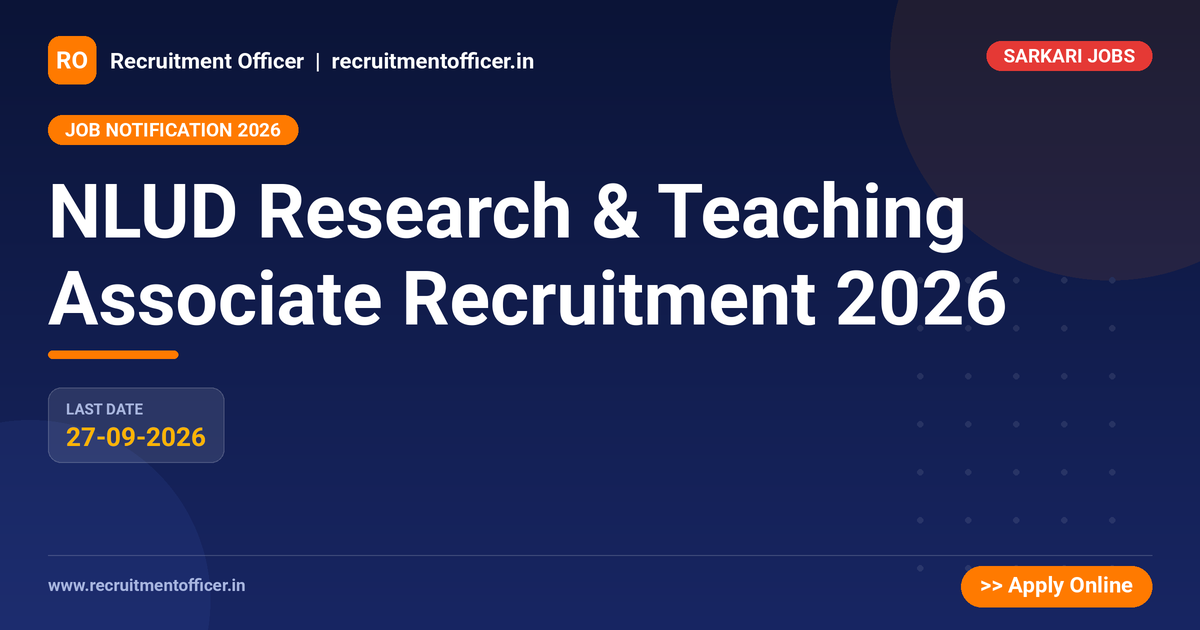 NLUD Research & Teaching Associate Recruitment 2026 - NRAI nrai.in