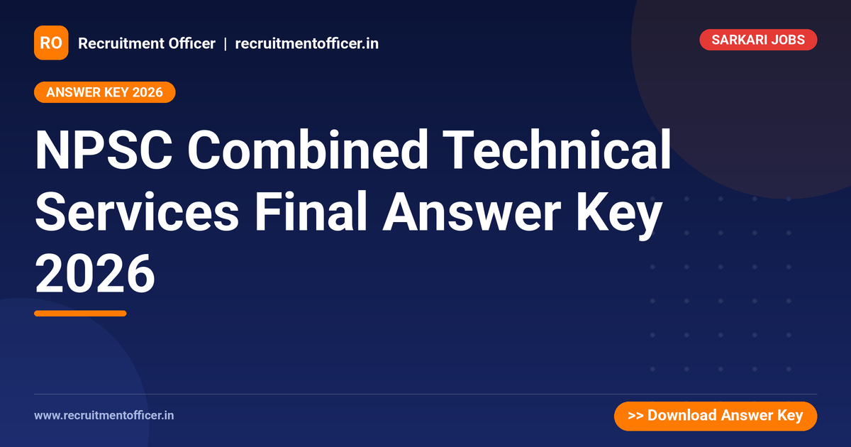 NPSC Combined Technical Services Final Answer Key 2026 - NRAI nrai.in