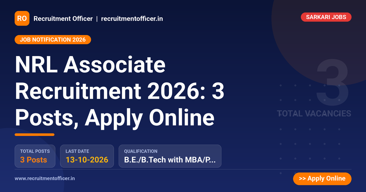 NRL Associate Recruitment 2026: 3 Posts, Apply Online 1 NRL Associate Recruitment 2026: 3 Posts, Apply Online - NRAI nrai.in