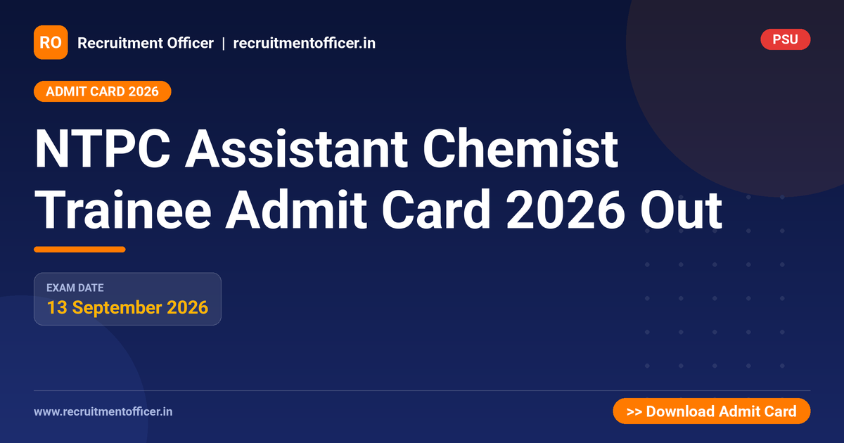 NTPC Assistant Chemist Trainee Admit Card 2026 Out 1 NTPC Assistant Chemist Trainee Admit Card 2026 Out - NRAI nrai.in