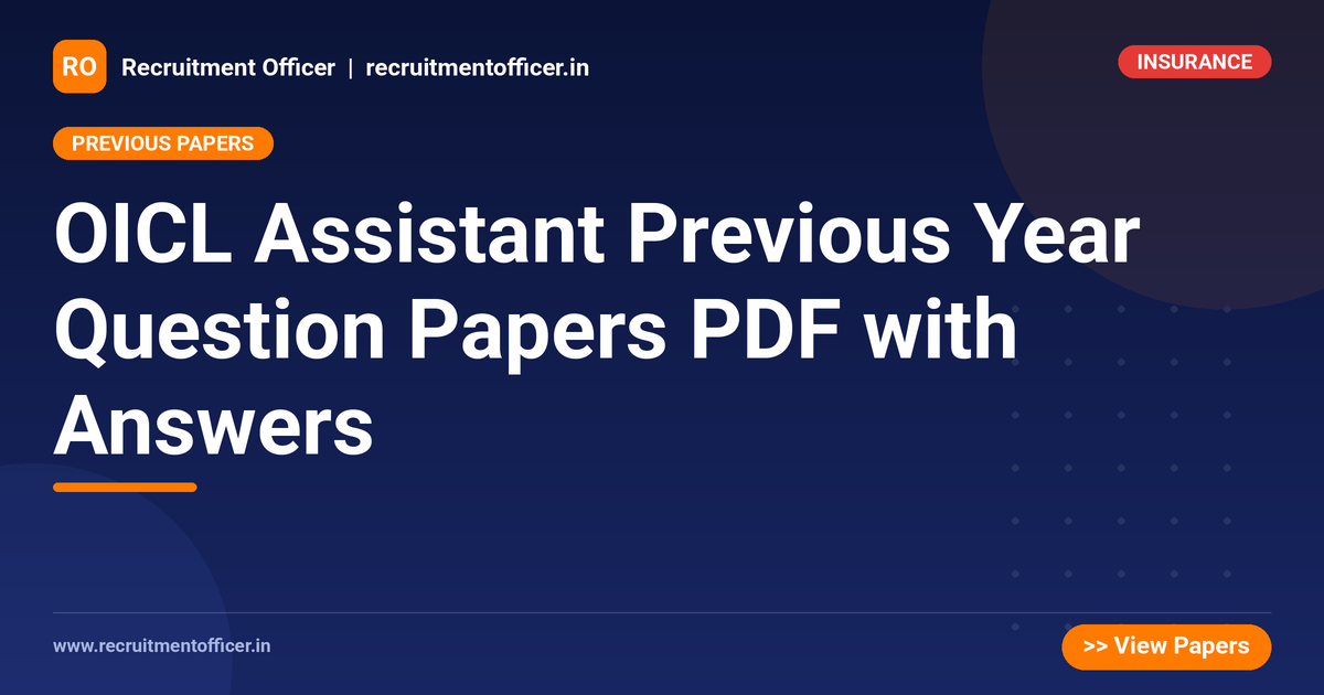 OICL Assistant Previous Year Question Papers PDF with Answers 1 OICL Assistant Previous Year Question Papers PDF with Answers - NRAI nrai.in