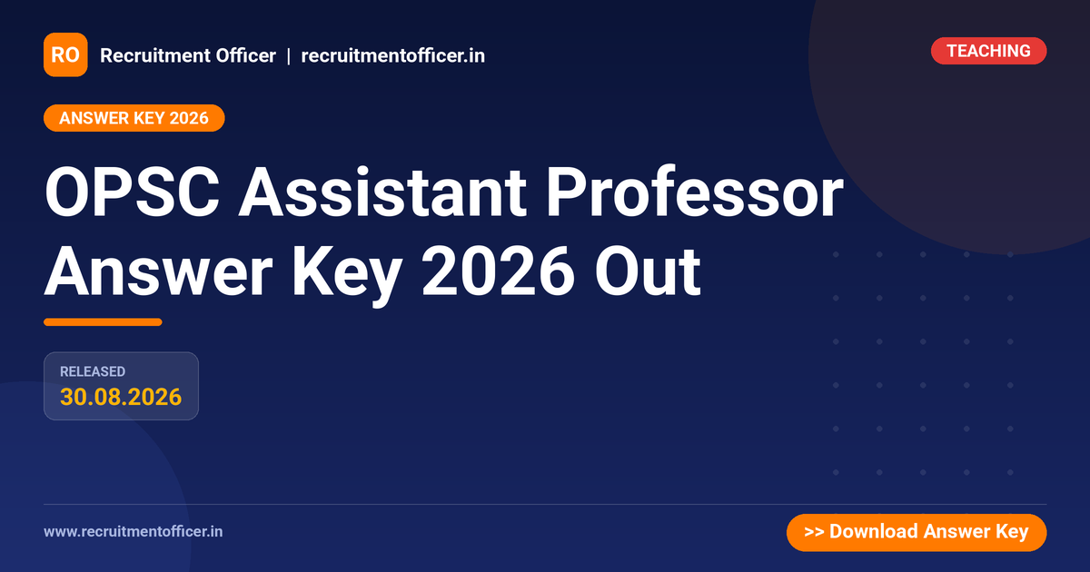 OPSC Assistant Professor Answer Key 2026 Out 1 OPSC Assistant Professor Answer Key 2026 Out - NRAI nrai.in