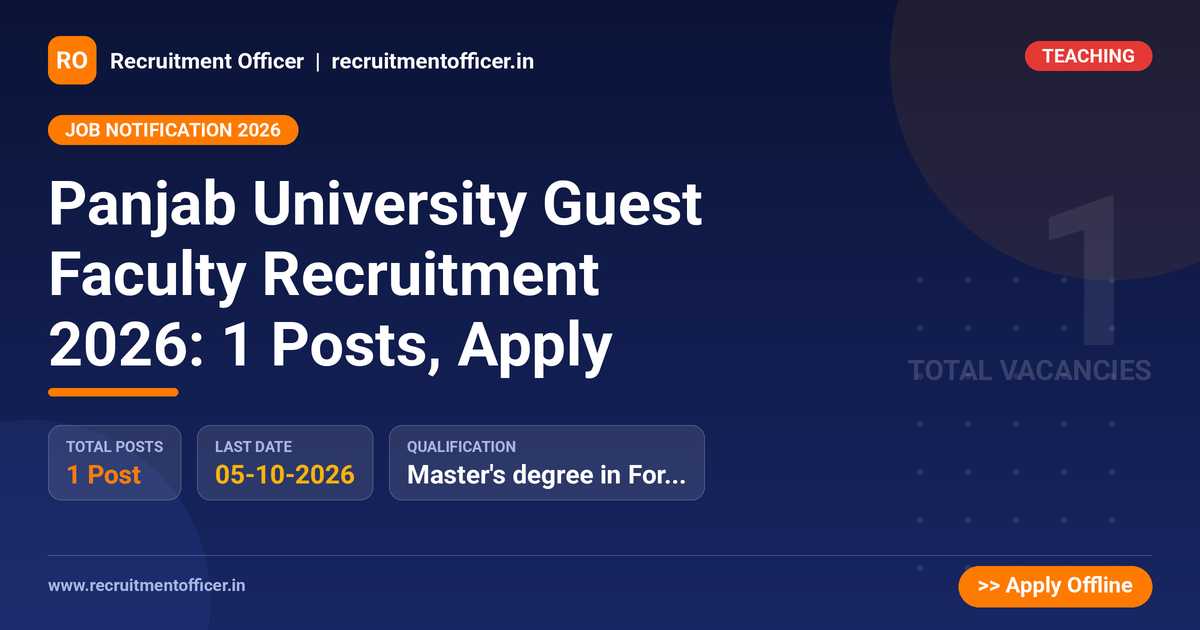 Panjab University Guest Faculty Recruitment 2026: 1 Posts, Apply 1 Panjab University Guest Faculty Recruitment 2026: 1 Posts, Apply - NRAI nrai.in